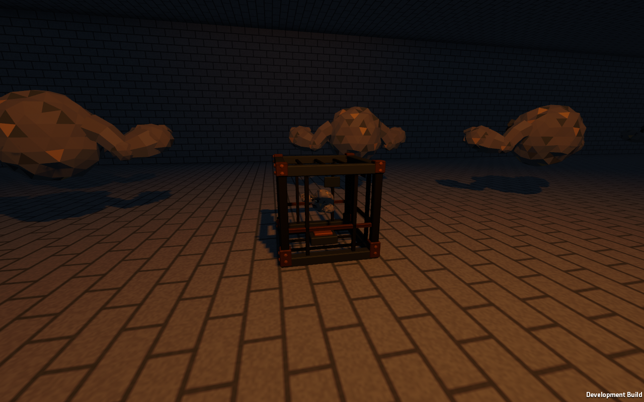 A Floater cage operating in a dark room