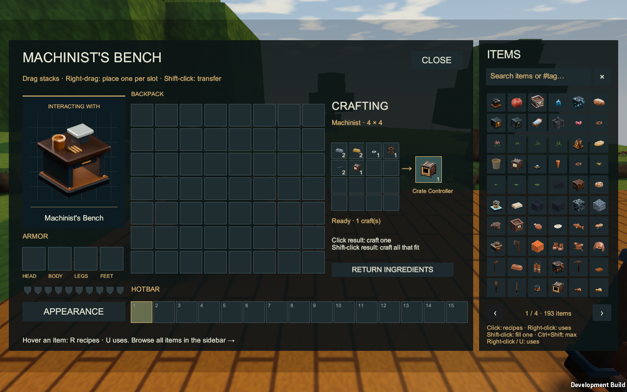 Controller ingredients in the Machinist’s Bench