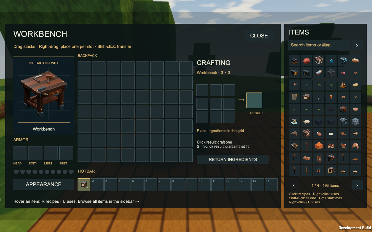 Crafted crate in the Workbench interface