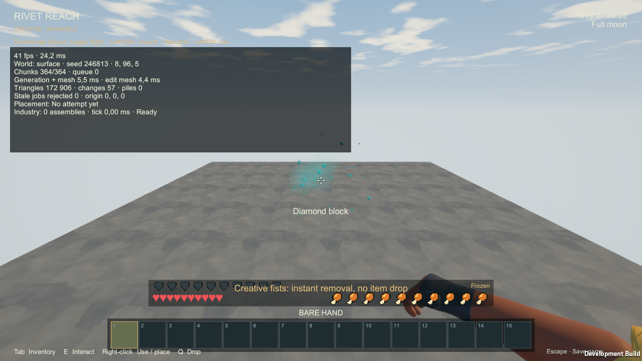 Creative fists remove a block without an item drop