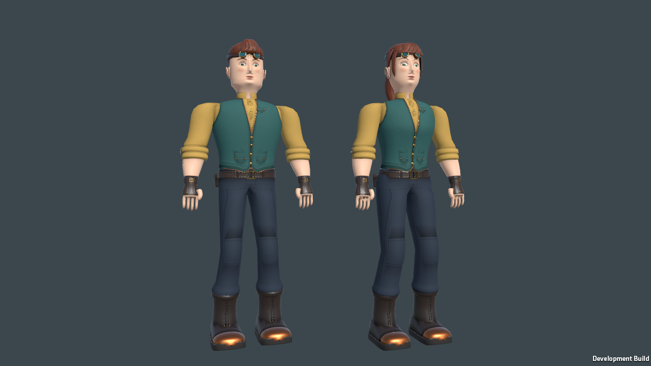 The same explorers in the Verdigris / Ochre colours