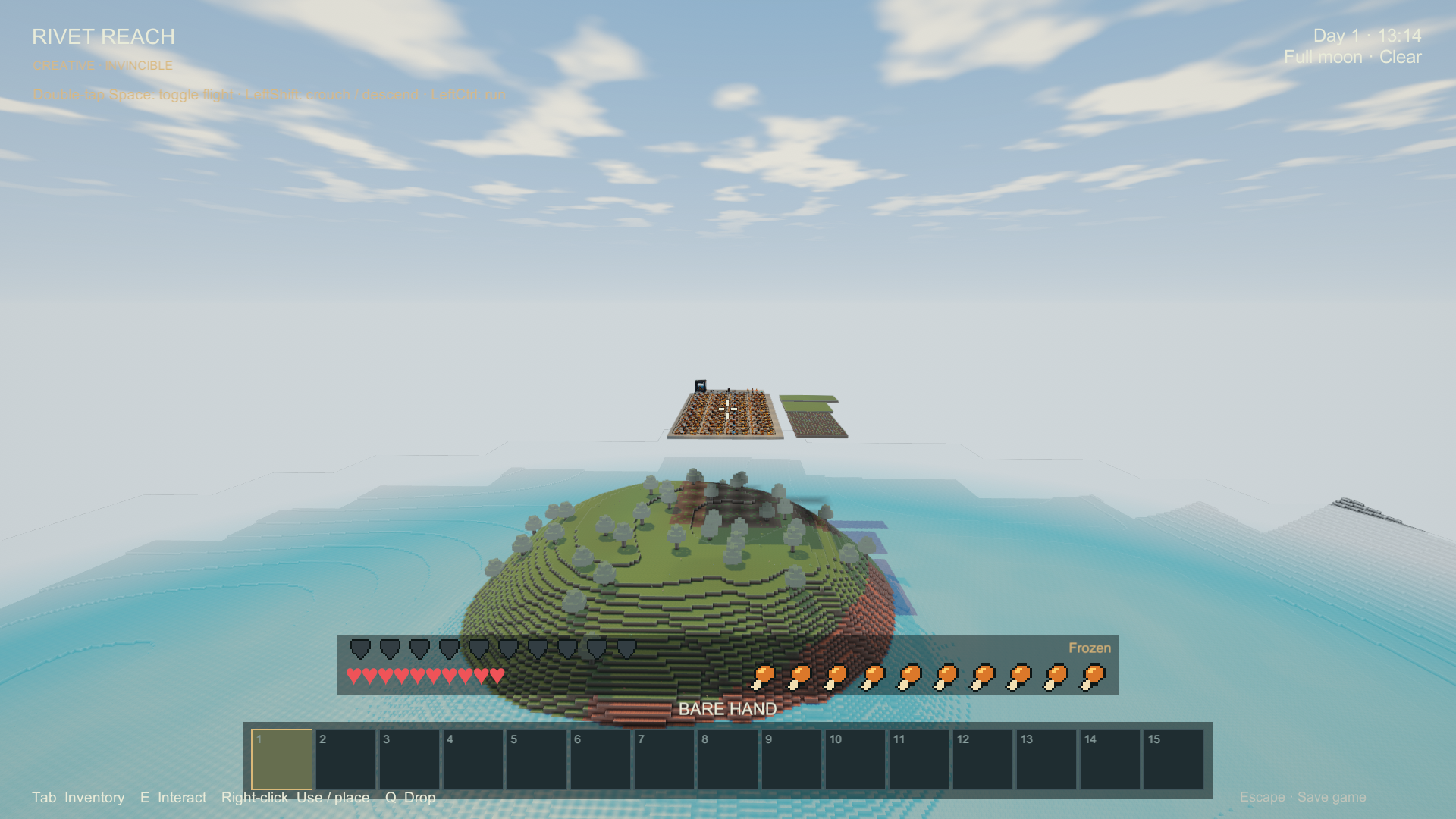 Long view of the factory against terrain fog