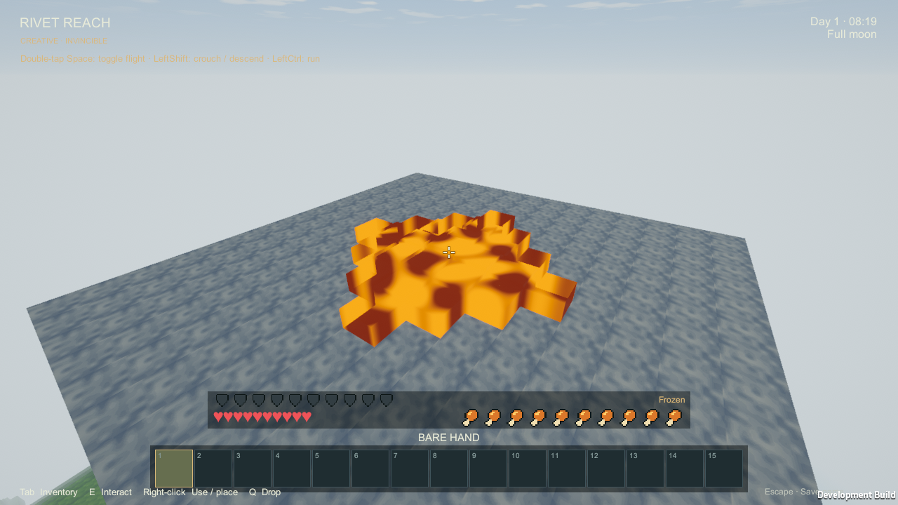 Placed lava spreading across a stone deck