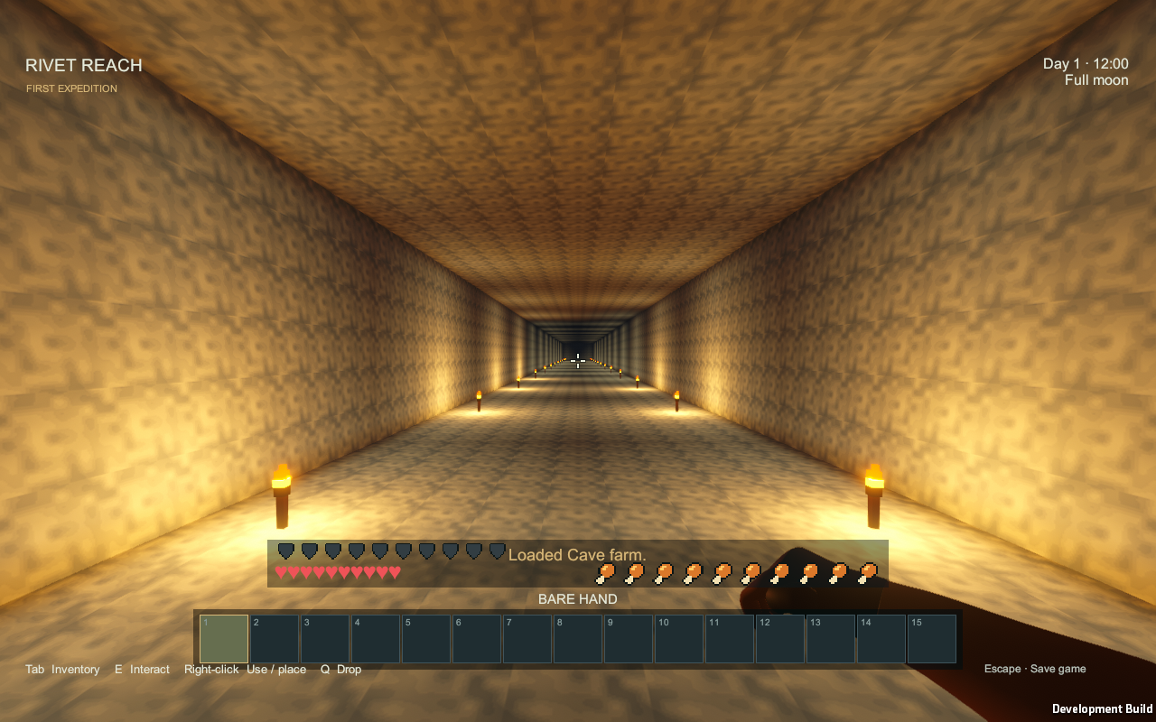 A 160-block enclosed base illuminated by 26 torches