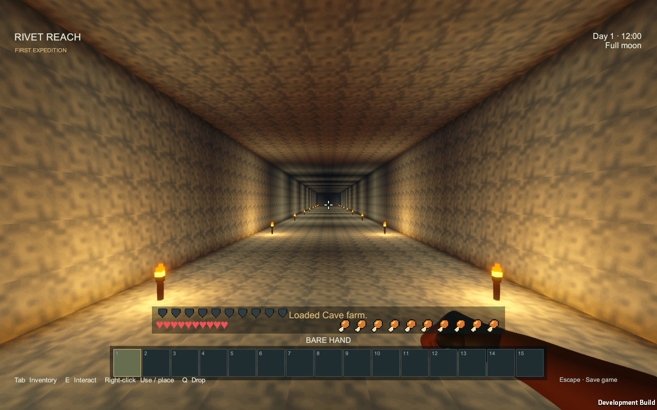 The base remains illuminated while approaching its far end