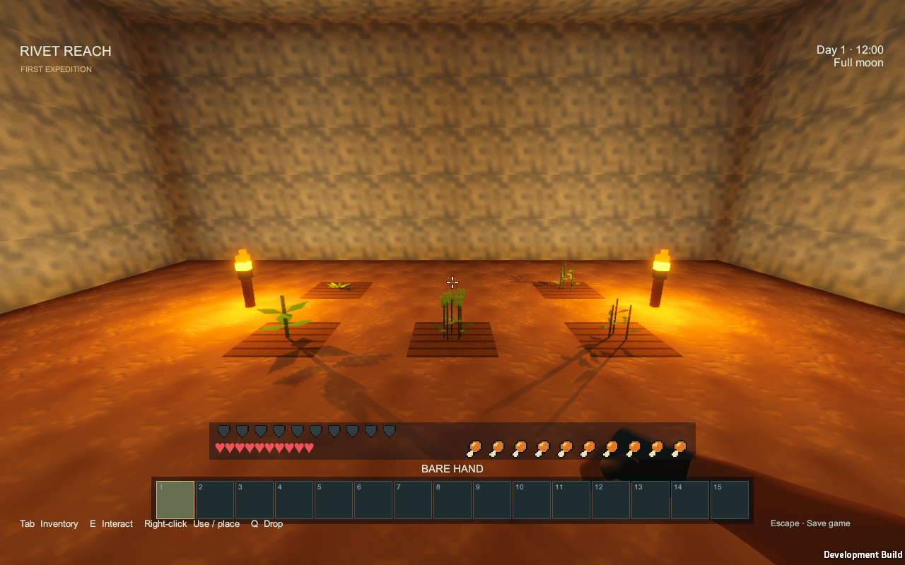 Torch-lit underground crops growing