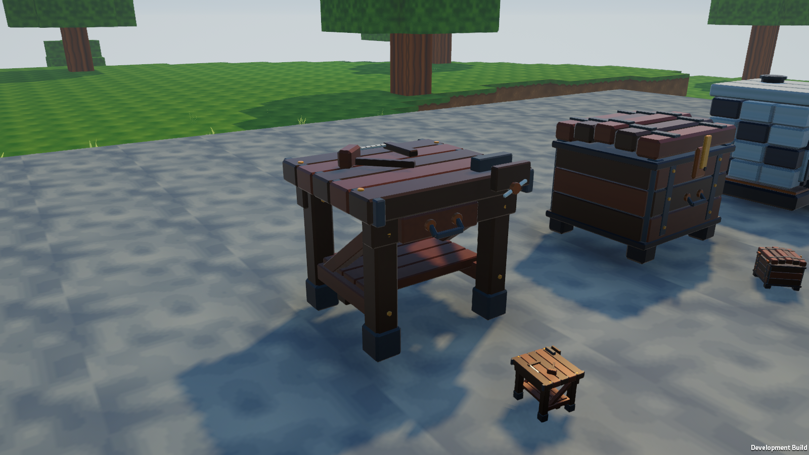 Placed workbench in the game