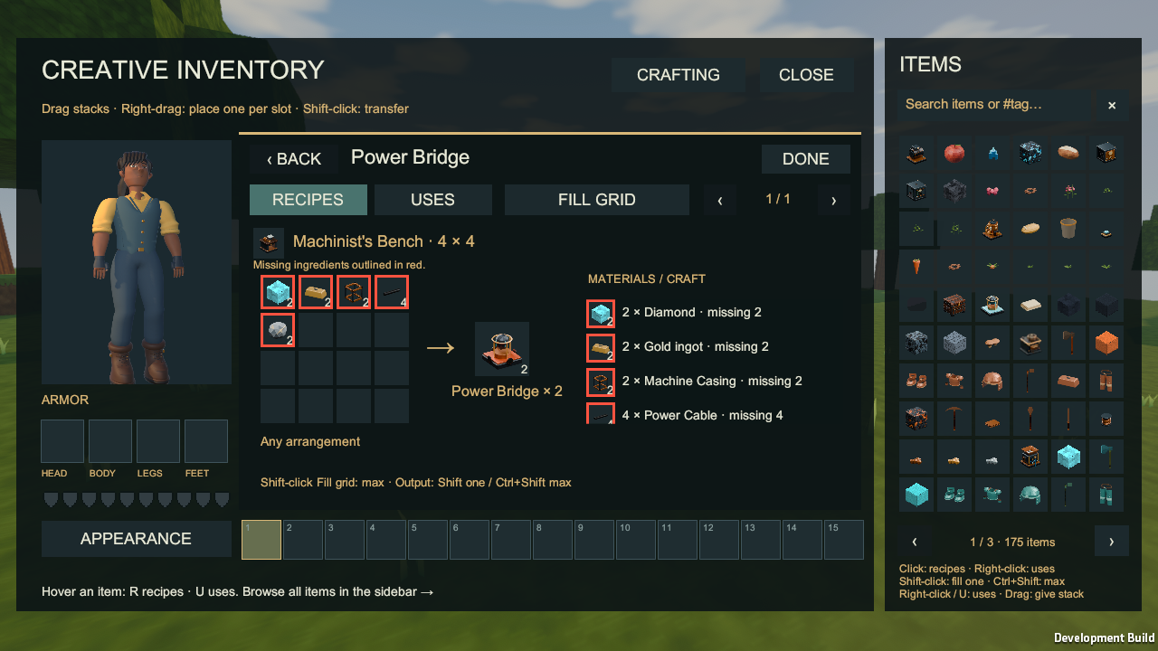 Power Bridge recipe with the same advanced material cost