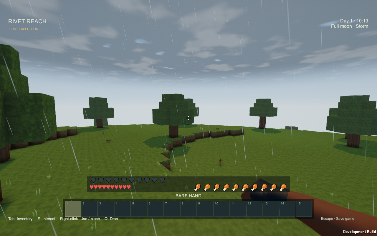 Heavy storm rain and darker sky