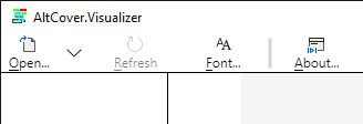 Tool-bar with font selection icon