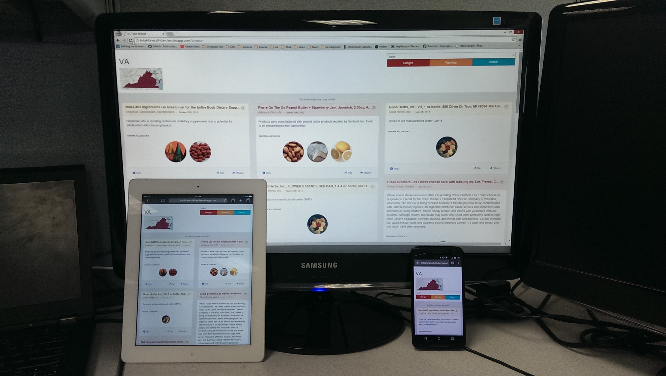 Multiple screen sizes