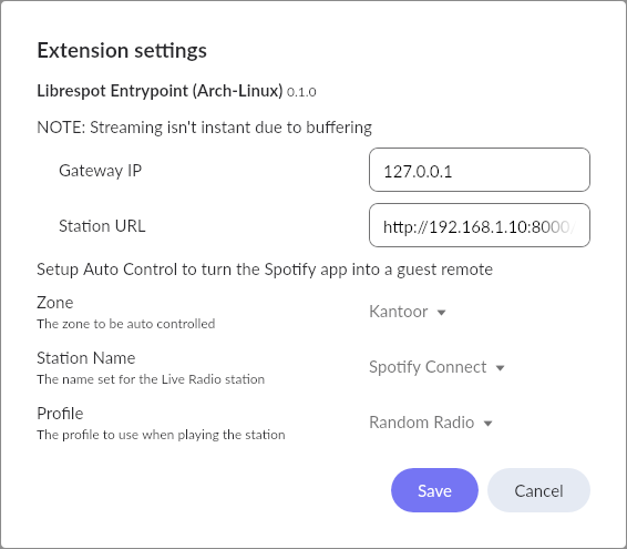 Librespot Entrypoint status
