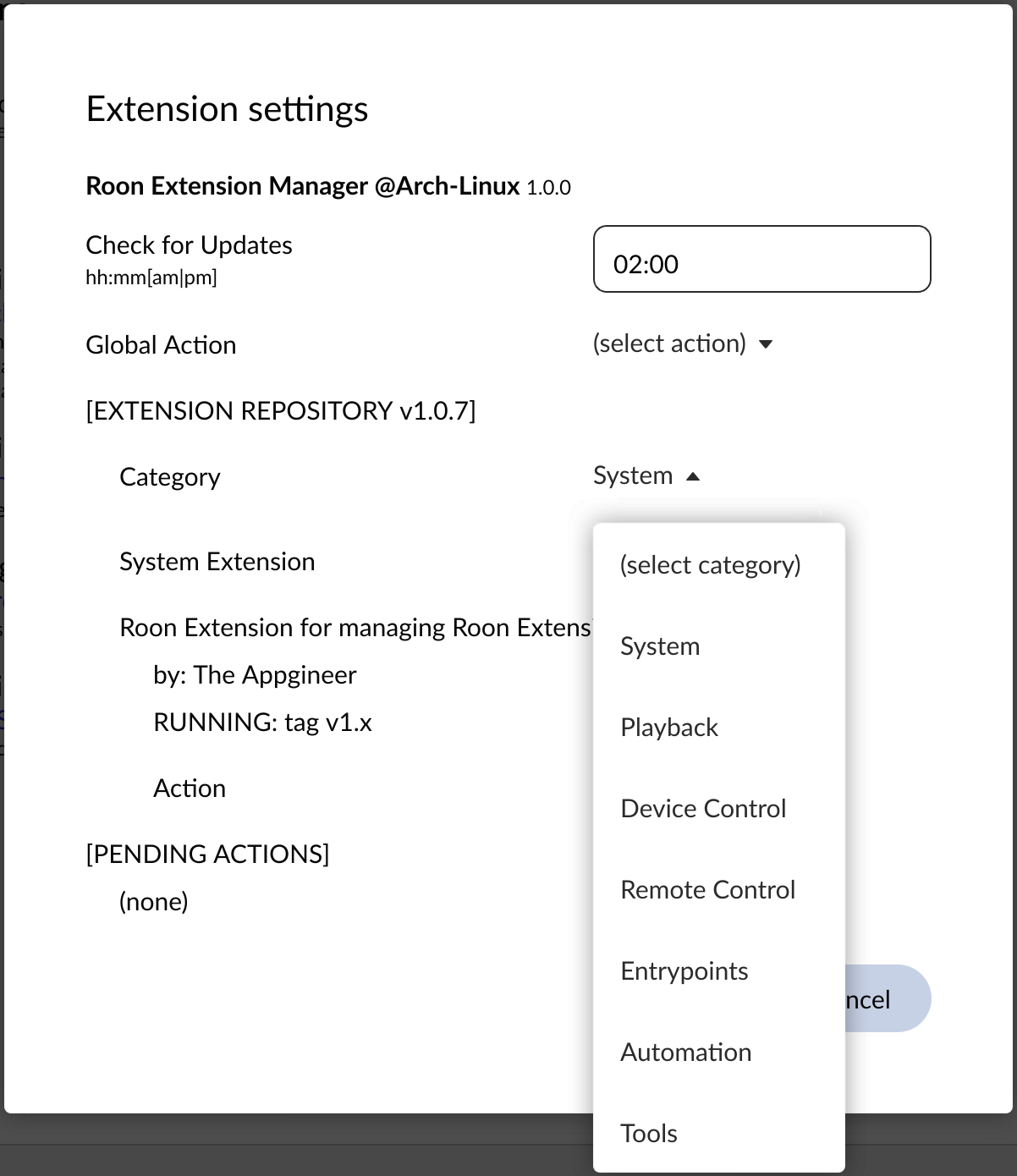 Roon Extension Manager