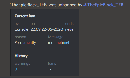 baninfo for the DKbans ban system