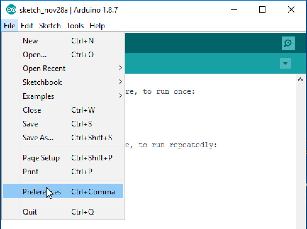 Arduino ide json