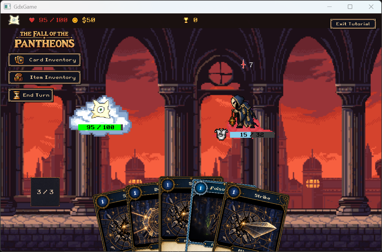 Poison has expired and its icon is absent from the enemy status row.