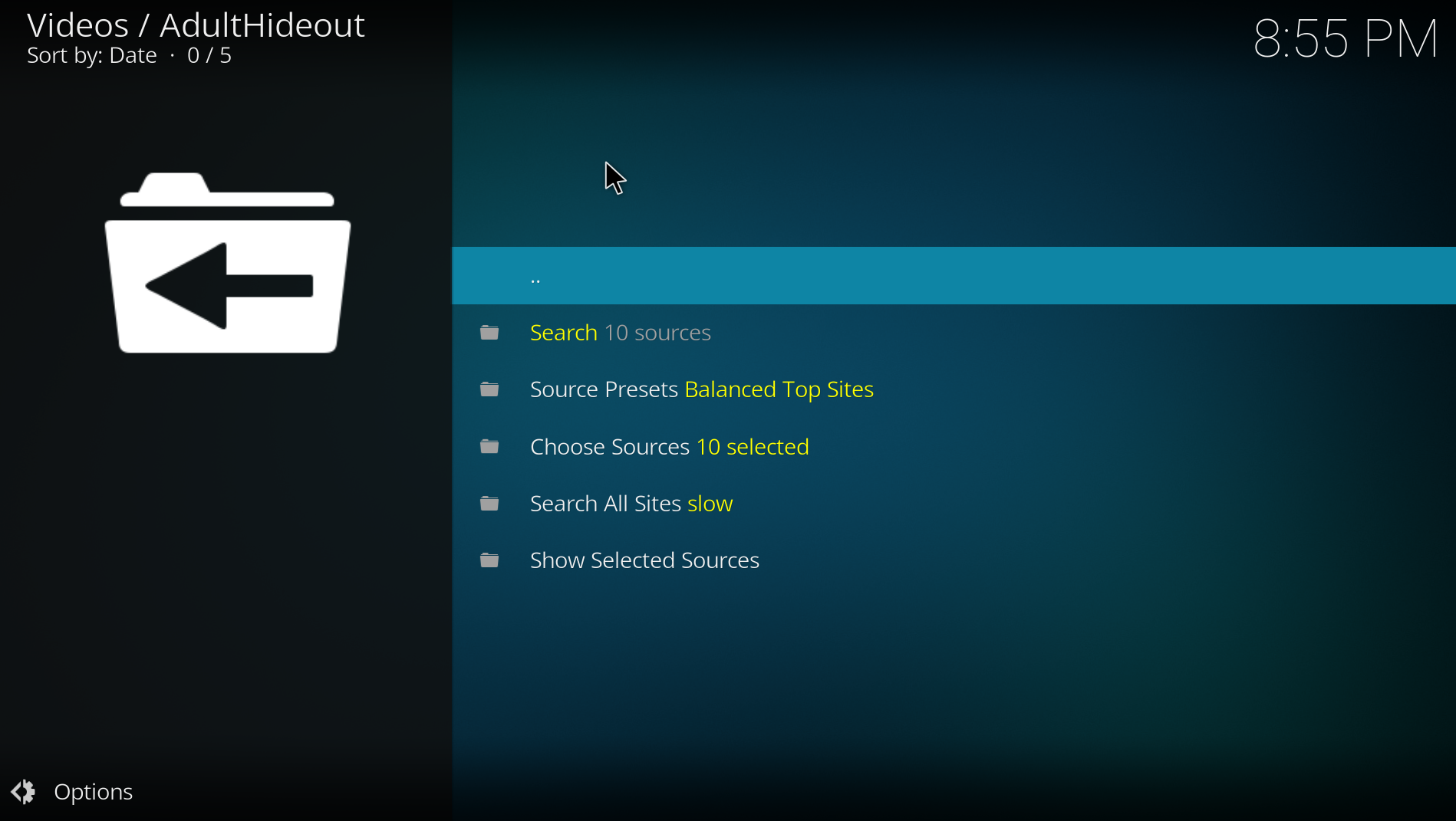 Global Search menu without saved terms
