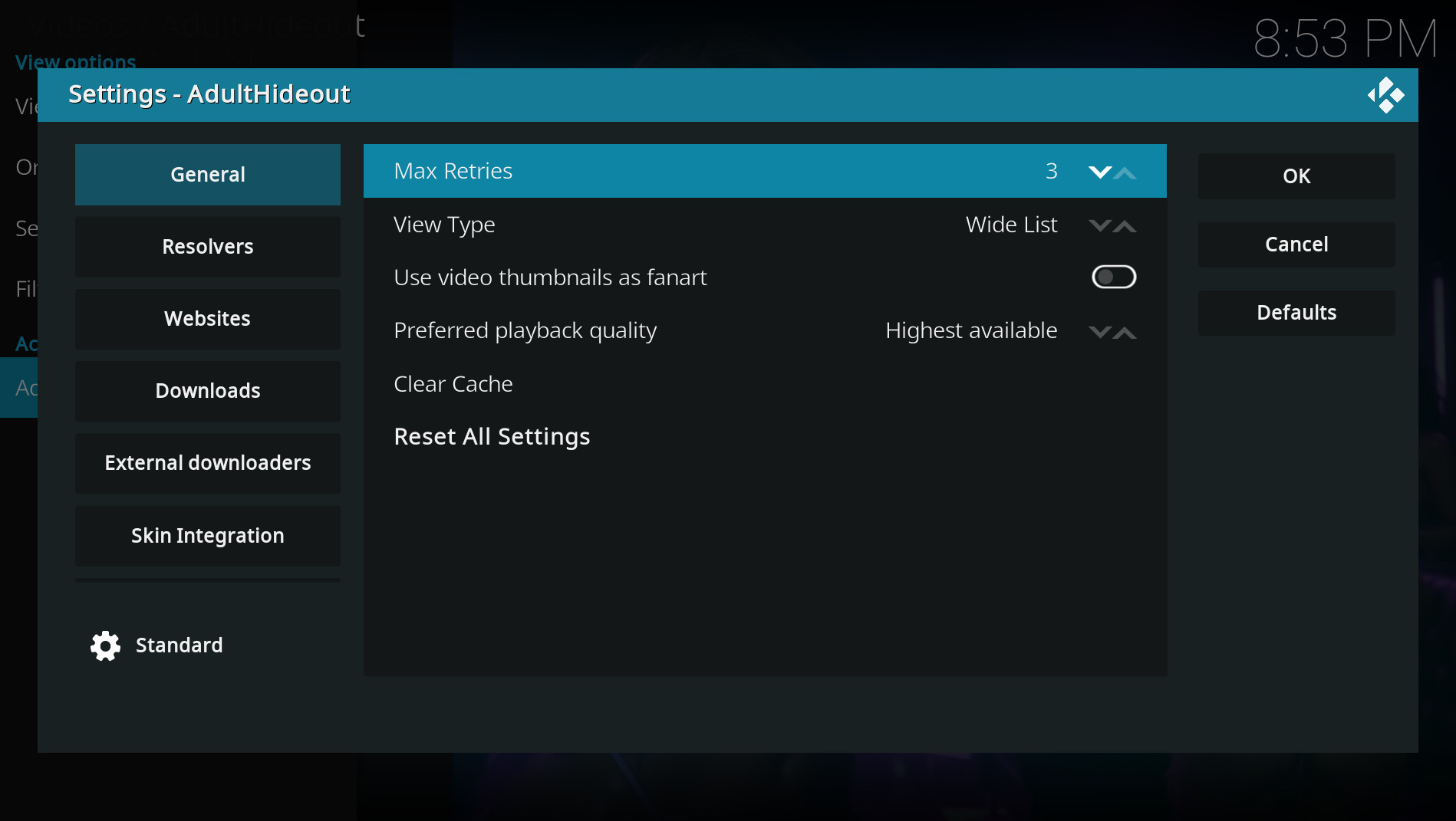 General settings