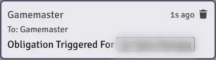 The chat result naming the character