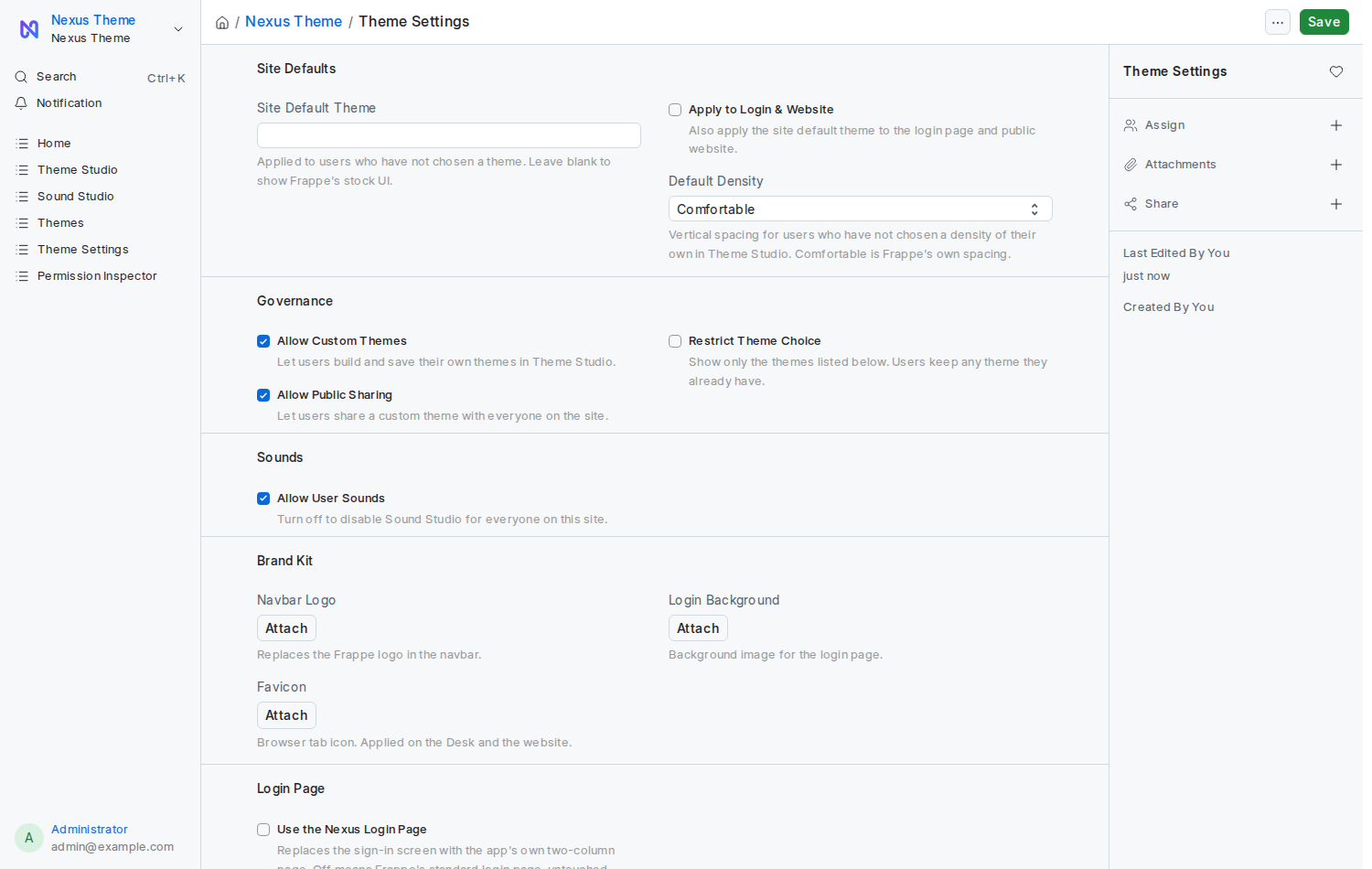 Theme Settings