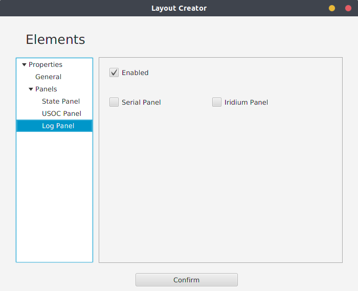 Log Panel Properties