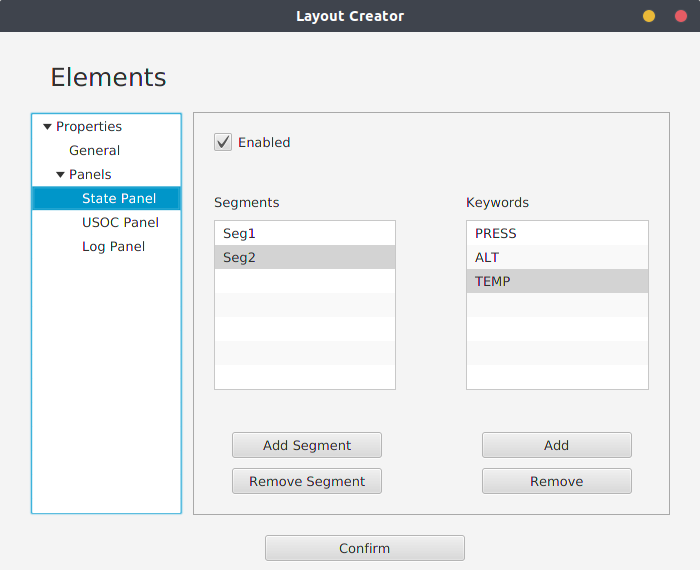 State Panel Properties
