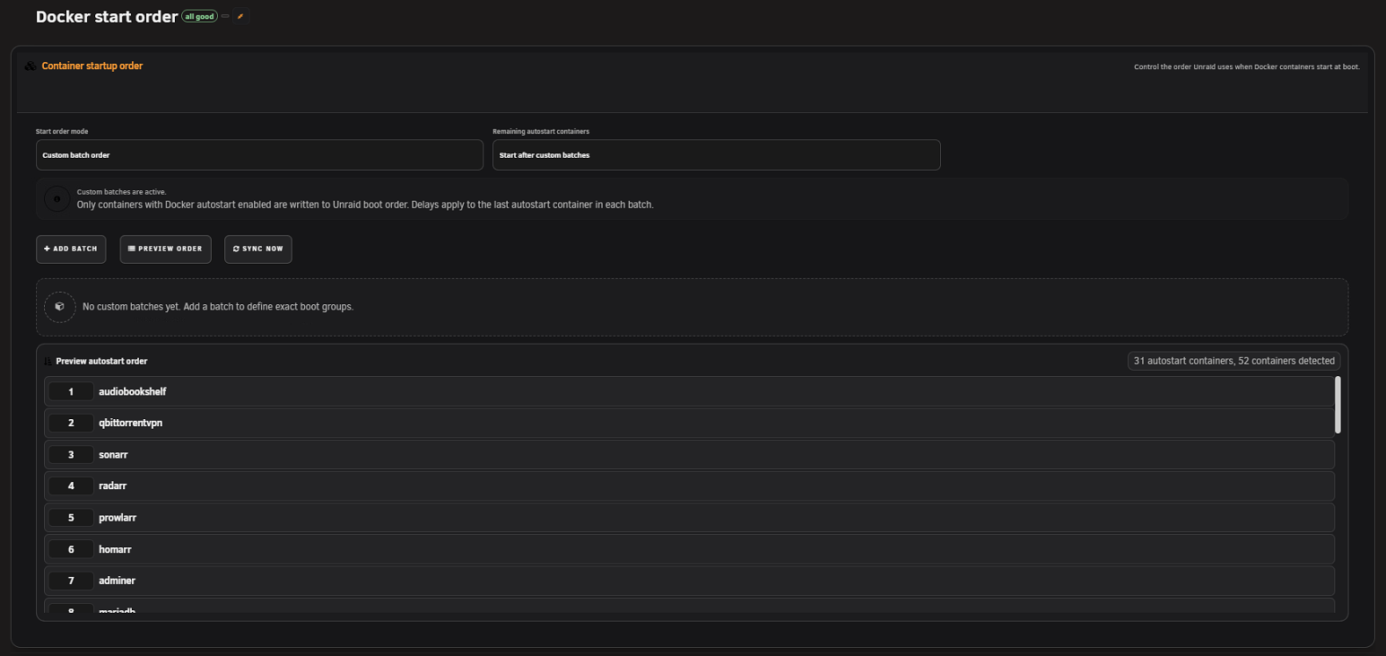 Docker start order workspace