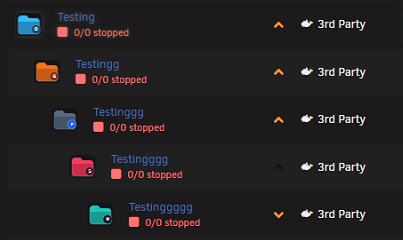 Folders on the Docker runtime page