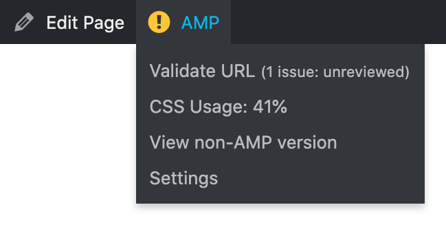 AMP Admin Bar when Dev Tools turned on