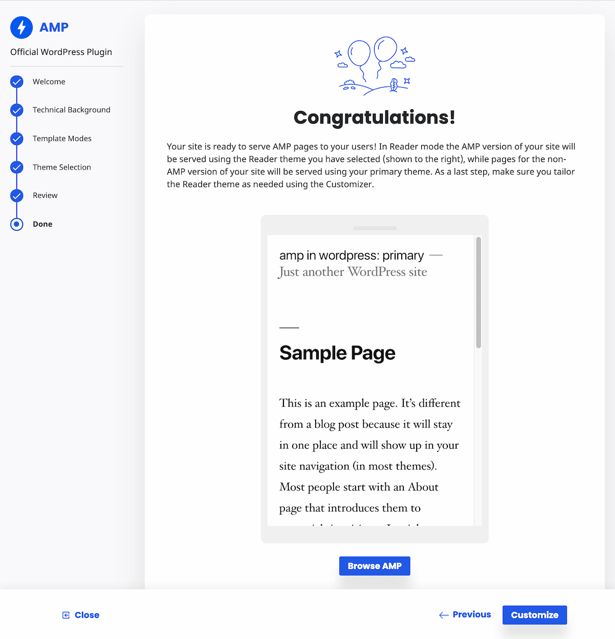 Onboarding Wizard Done