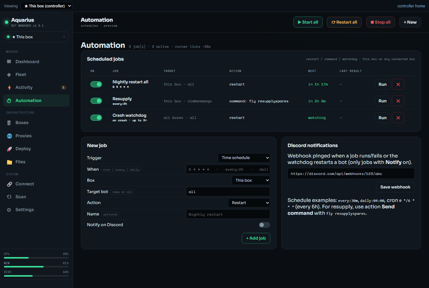 Automation page