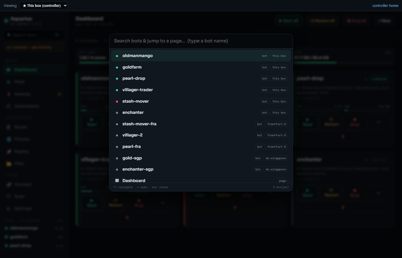 Command palette