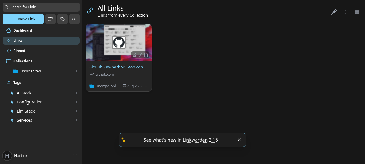 Linkwarden collection of archived links