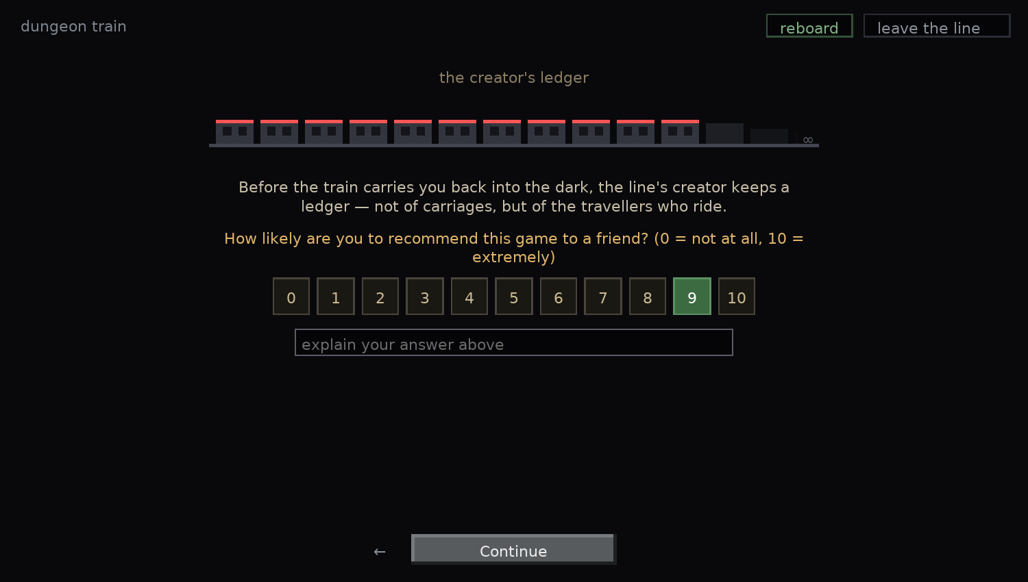 The creator's ledger page