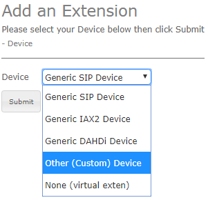 FreePBX Add Custom Extension