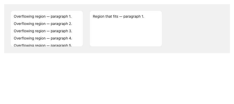 Fitting region without a managed tab stop or focus outline
