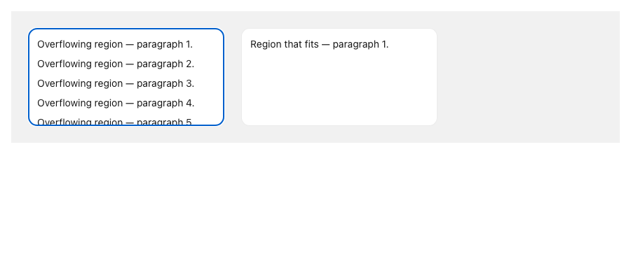 Overflowing region with a visible accent focus outline