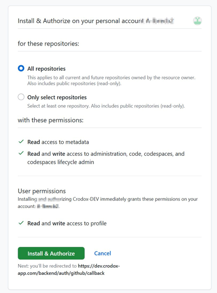 Authorize Crodox-DEV