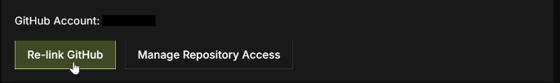 Re-link GitHub Button