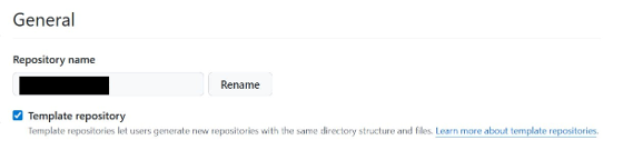 Template Repository Setting