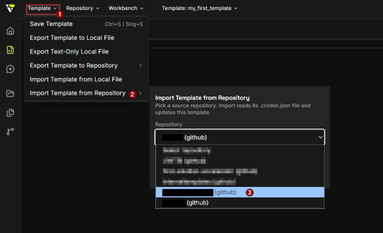 Import Template from Repository
