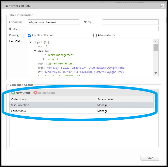The STIGMan Watcher User (Client ID) as it appears in the STIGMAN Reference UI