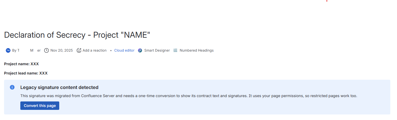 Convert this page prompt on a migrated contract