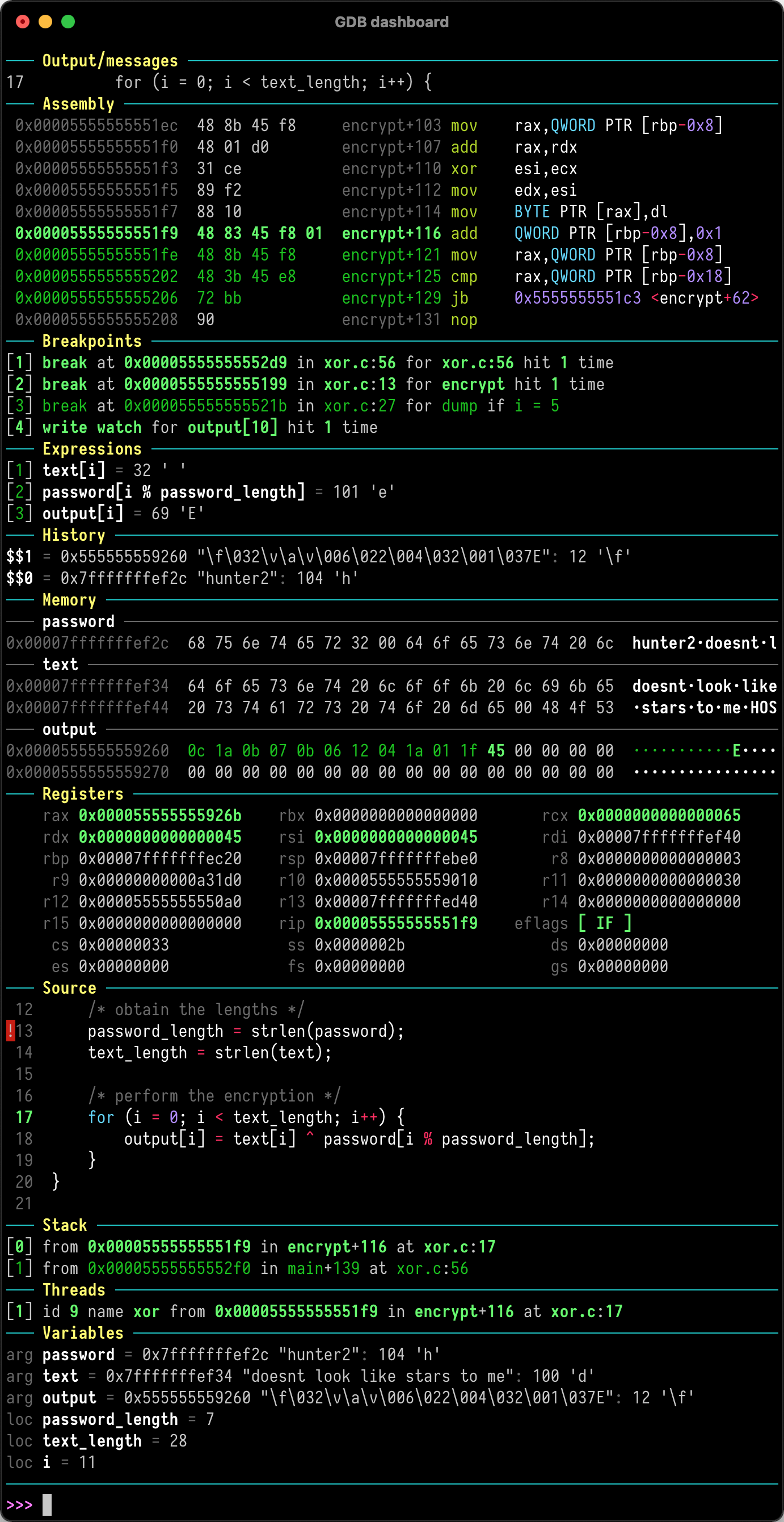 GdbdashboardPython中GDB的模块化可视化界面 Python 实用宝典