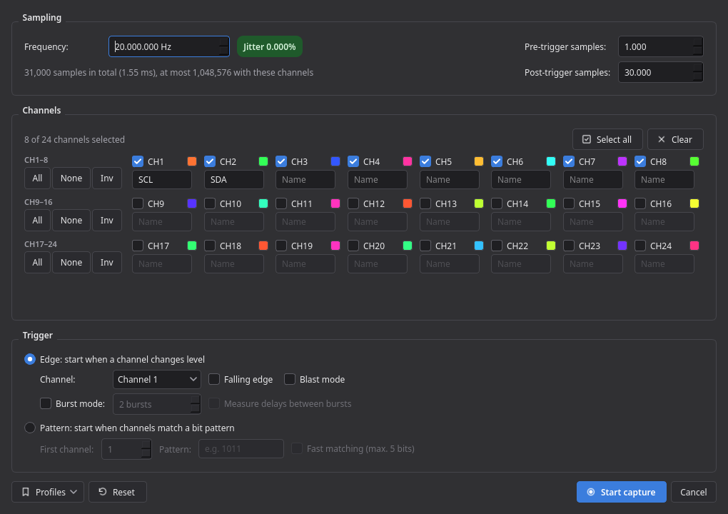 The capture dialog