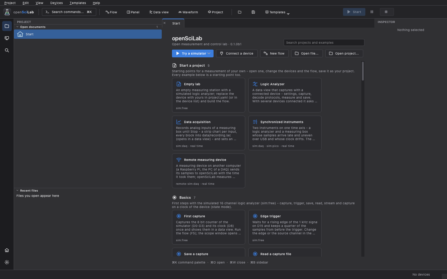 The start page