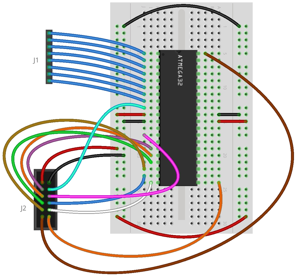 HV2 breadboard layout