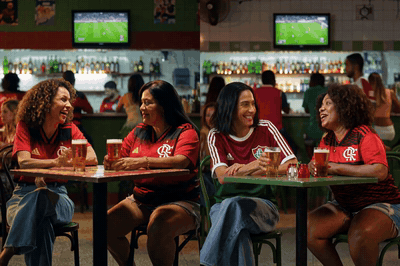 The bar scene with the first and the corrected prompt, side by side