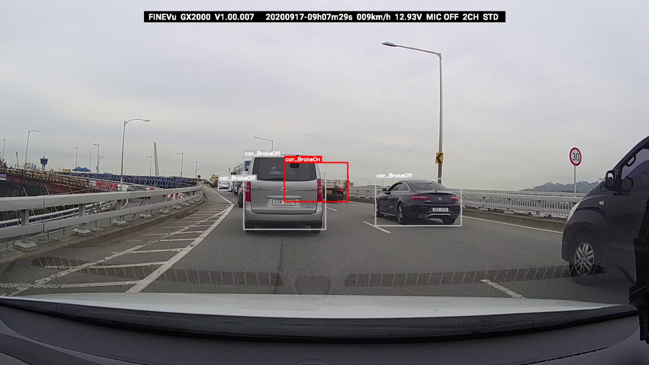 Brake light dataset — bridge scene