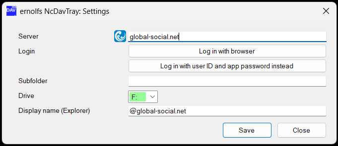 Add account dialog